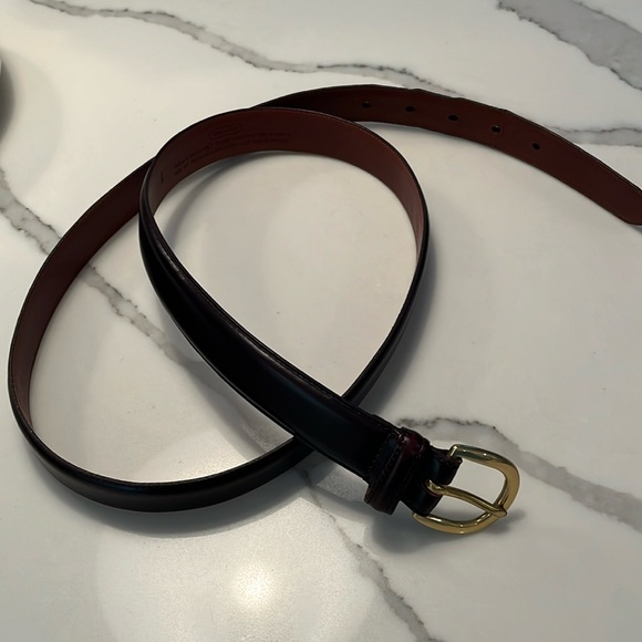 Men's COACH Cordovan/Brown Cowhide/Brass Belt - Size 42 - Picture 1 of 5